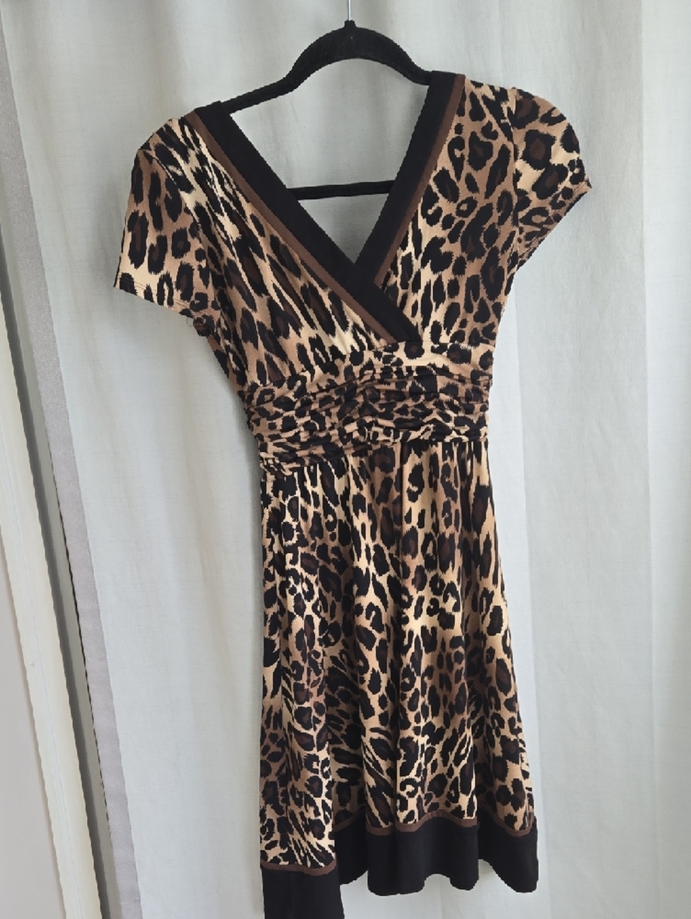 Studio One Leopard Print Midi Dress - Brown & Black In EUC - Picture 9 of 10